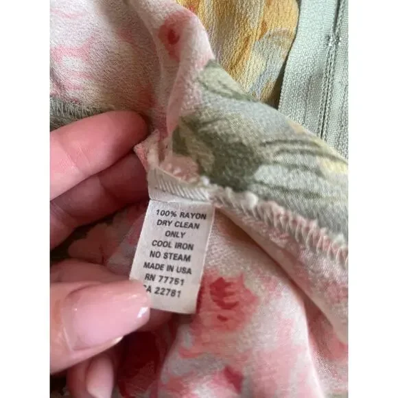 Vintage BETSEY JOHNSON Super Rare Floral Dress Black Label Size Small S - Picture 5 of 5